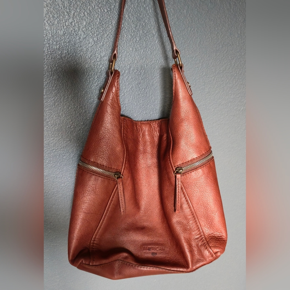 American Leather Brown Hobo Bag